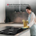 36" Gas Cooktop with 5 Burners and Safety Features