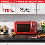 Galanz Retro Countertop Microwave Oven, Red
