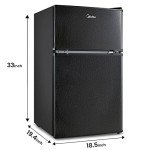 Midea Double Door Mini Fridge with Freezer, 3.1 cu ft