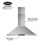 COSMO 30" Stainless Steel Wall Mount Range Hood
