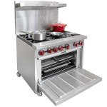MoTak 36" Commercial Gas Range with 6 Burners