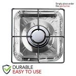 Disposable Gas Burner Liners (50 Pack) Aluminum Foil Square Gas Stove Burner Covers - 8.5 Inch Gas Range Protector, Stove Top Covers for Gas Burners, Foil Liners to Catch Oil, Grease, and Food Spills
