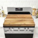 Gas Stove Cover with Handles - Acacia Wood