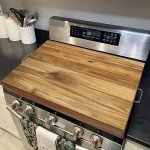 Gas Stove Cover with Handles - Acacia Wood