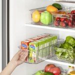 HOOJO 8-Piece Clear Refrigerator Organizer Bins
