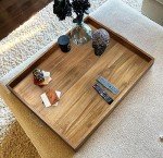 Gas Stove Cover with Handles - Acacia Wood