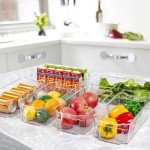 HOOJO 8-Piece Clear Refrigerator Organizer Bins