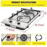 12" Stainless Steel Dual Fuel Gas Cooktop