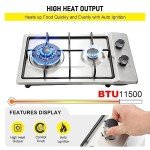 12" Stainless Steel Dual Fuel Gas Cooktop