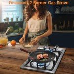 2-Burner Propane Cooktop - 12 Inch Stainless Steel