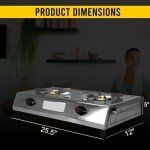 Stainless Steel Double Burner Propane Cooktop
