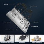 2-Burner Propane Cooktop - 12 Inch Stainless Steel