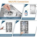 2-Burner Propane Cooktop - 12 Inch Stainless Steel