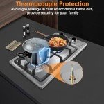 2-Burner Propane Cooktop - 12 Inch Stainless Steel