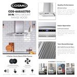 COSMO 30" Wall Mount Range Hood - 380 CFM