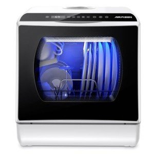 Compact Countertop Dishwasher with 5 Wash Programs