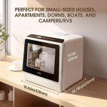 Compact Portable Countertop Dishwasher with 5 Washing Programs