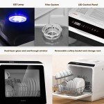 Compact Portable Countertop Dishwasher with 5 Washing Programs