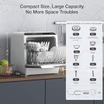 BlitzHome Smart Portable Countertop Dishwasher 6 Programs