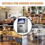 RAPSUAR 120Lbs Commercial Ice Maker with Storage Bin