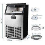 EUHOMY 100lbs Stainless Steel Ice Maker Machine