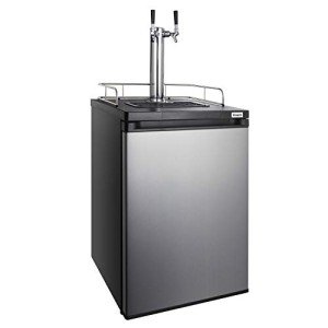 Kegco Stainless Steel Keg Dispenser with 2 Faucets