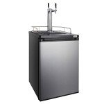 Kegco Stainless Steel Keg Dispenser with 2 Faucets