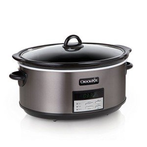 Crock-Pot 8-Quart Programmable Slow Cooker, Black Stainless