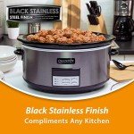 Crock-Pot 8-Quart Programmable Slow Cooker, Black Stainless