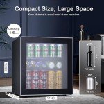 Mini Fridge Cooler with Glass Door, 60 Can Capacity