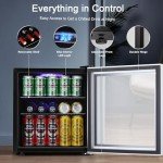 Mini Fridge Cooler with Glass Door, 60 Can Capacity