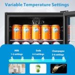 Midea 115-Can Adjustable Beverage Refrigerator, Silver