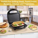 MONXOOK 750W Non-Stick Electric Panini Press