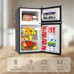 BANGSON 3.2 Cu.Ft Mini Fridge with Freezer