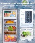 Compact Double Door Refrigerator with Freezer, Black