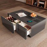 Smart Coffee Table with Refrigerator & Wireless Charging