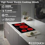 36" ECOTOUCH 5-Burner Electric Cooktop with Timer