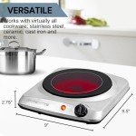 OVENTE 1000W Infrared Single Burner Hot Plate