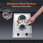 Eascookchef 2-Burner Stainless Steel Gas Cooktop
