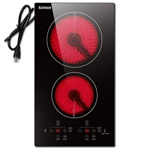 Karinear 2-Burner Electric Ceramic Cooktop with Timer