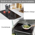 Karinear 2-Burner Electric Ceramic Cooktop with Timer