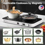 AMZCHEF Double Induction Cooktop with Griddle Pan