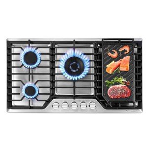 AMZCHEF 36" Gas Cooktop with 5 Italian Burners