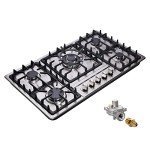 34-Inch Stainless Steel 5-Burner Gas Cooktop