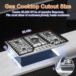 AMZCHEF 36" Gas Cooktop with 5 Italian Burners