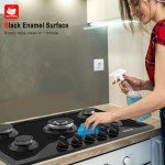 30" Black Gas Cooktop with Griddle and 5 Burners