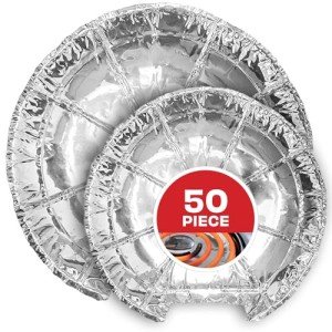 Disposable Aluminum Stove Burner Covers - 50 Pack