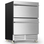 24" Dual Drawer Outdoor Stainless Steel Fridge