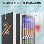 EUHOMY 126 Can Beverage Refrigerator with Glass Door