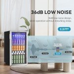 EUHOMY 126 Can Beverage Refrigerator with Glass Door